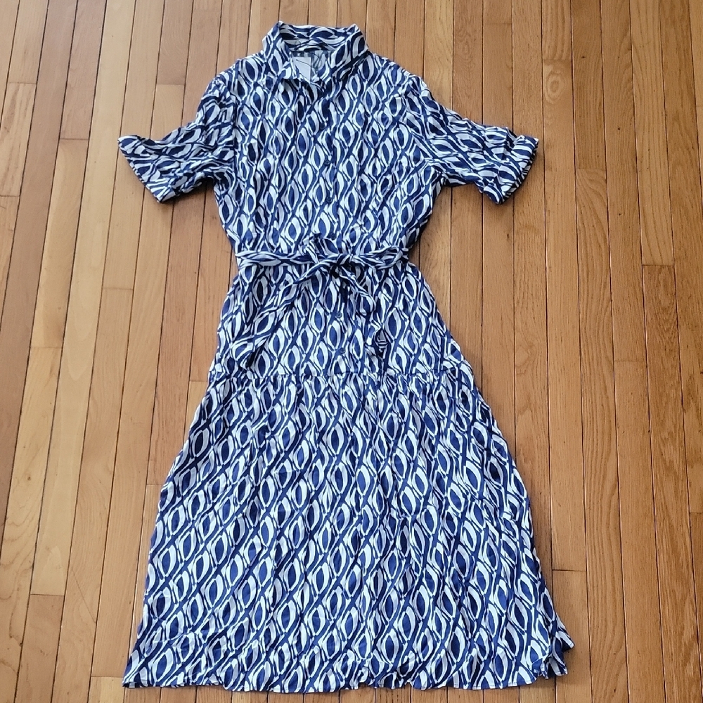 Blue Patterned Women's Dress